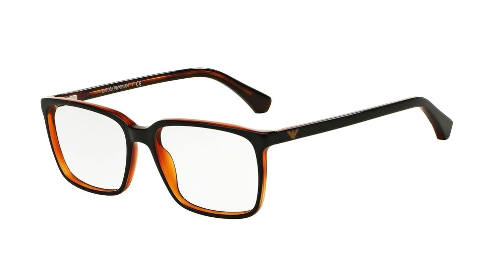 Armani EA3074 Bifocal Prescription Eyeglasses 5464-55 - Top Nero On Havana Frame