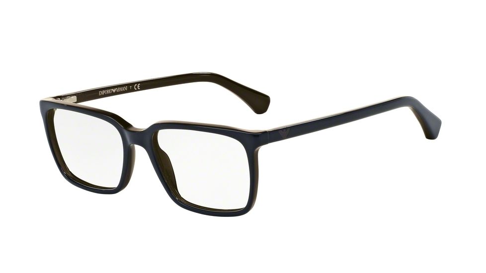 Armani EA3074 Bifocal Prescription Eyeglasses 5466-53 - Top Blue On Tr Brown Frame