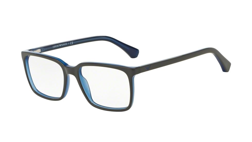 Armani EA3074F Bifocal Prescription Eyeglasses 5467-55 - Top Grey On Opal Blue Frame