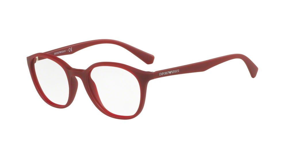 Armani EA3079 Progressive Prescription Eyeglasses 5591-49 - Opaline Red Frame