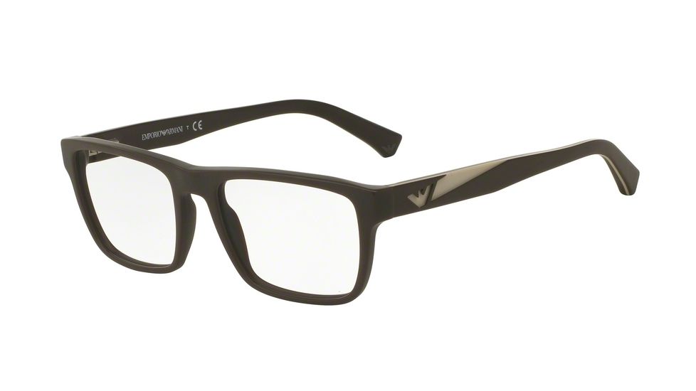 Armani EA3080 Bifocal Prescription Eyeglasses 5509-53 - Matte Brown Frame