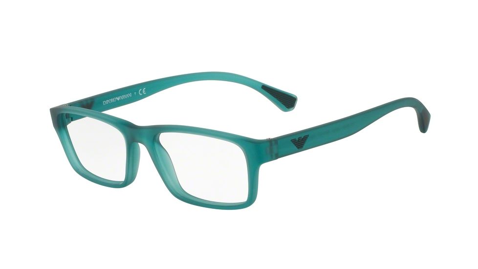 Armani EA3088 Bifocal Prescription Eyeglasses 5534-53 - Matte Transparent Petroleum Frame