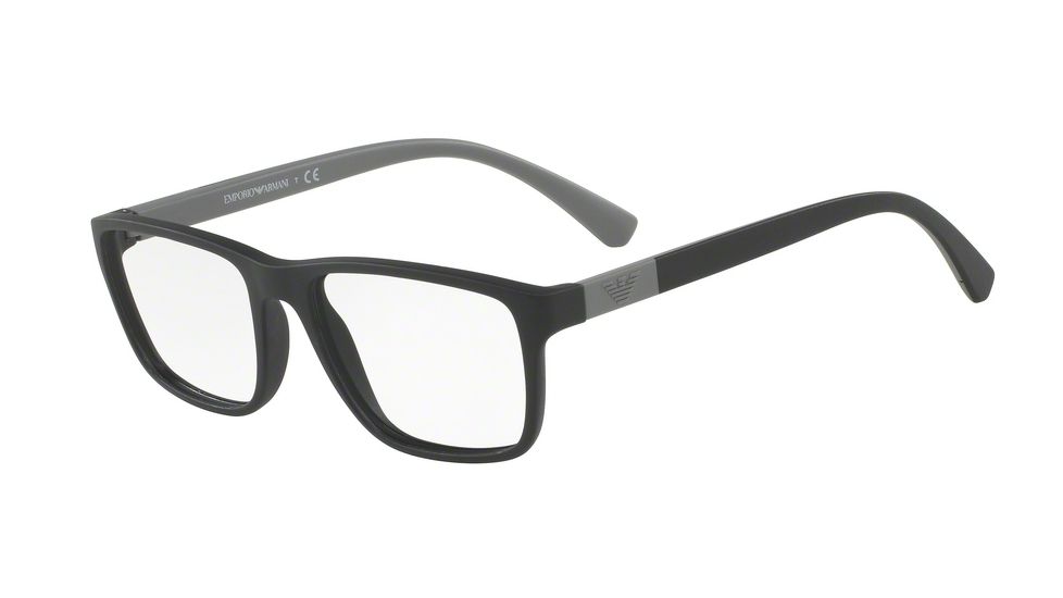 Armani EA3091 Single Vision Prescription Eyeglasses 5042-55 - Matte Black Frame