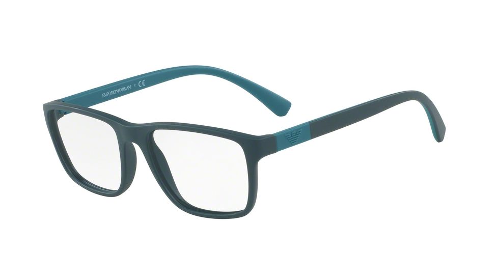 Armani EA3091 Single Vision Prescription Eyeglasses 5500-53 - Matte Green Frame