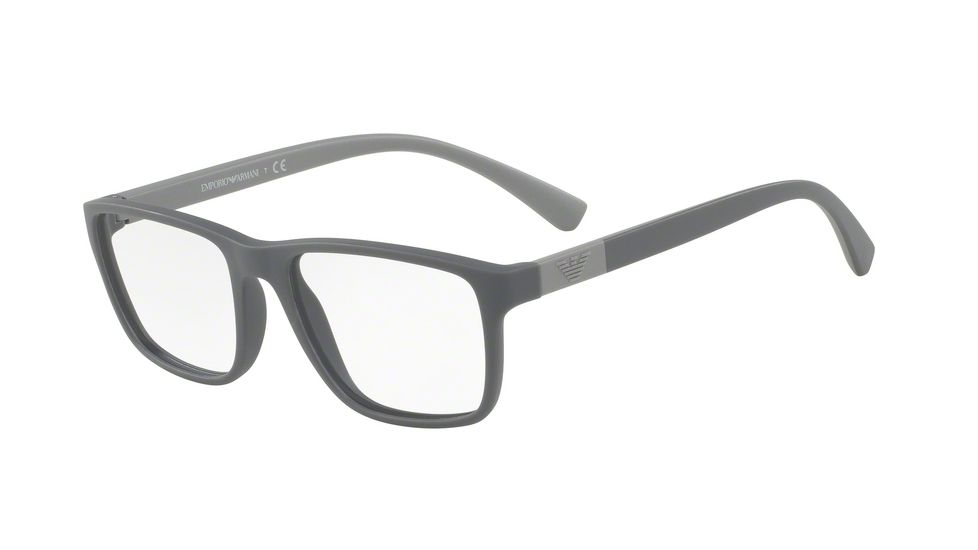 Armani EA3091 Single Vision Prescription Eyeglasses 5502-53 - Matte Grey Frame