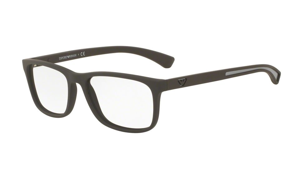 Armani EA3092 Progressive Prescription Eyeglasses 5305-54 - Brown Rubber Frame