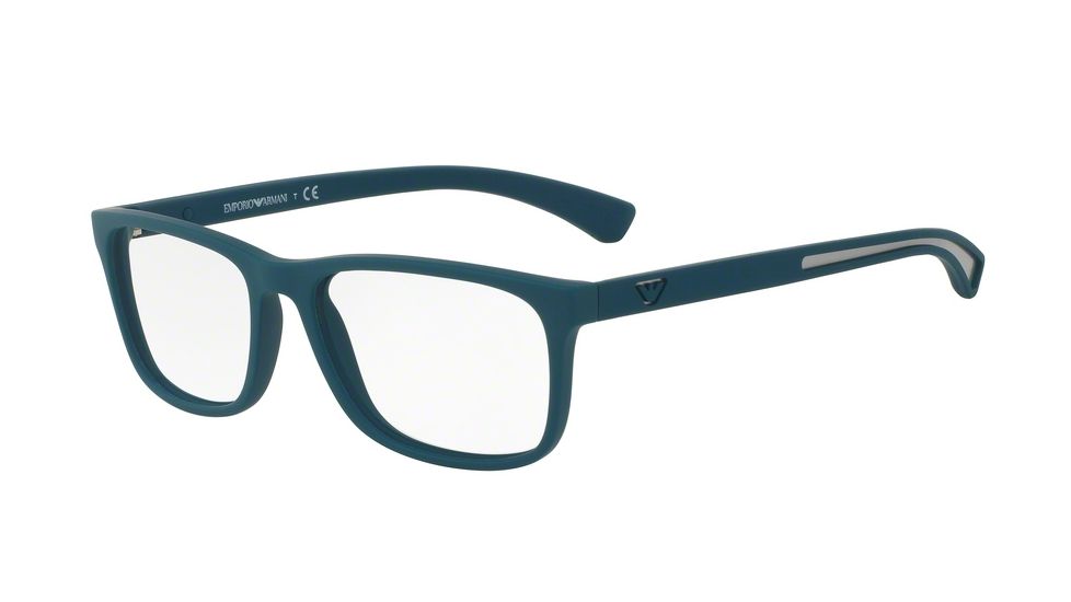 Armani EA3092 Progressive Prescription Eyeglasses 5538-54 - Petroleum Rubber Frame