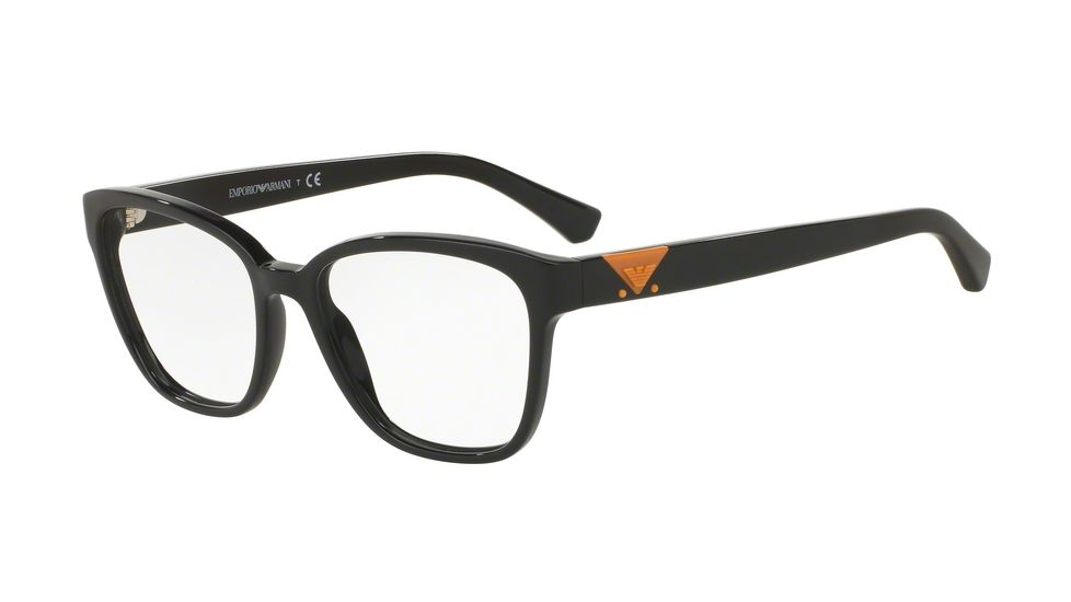 Armani EA3094F Single Vision Prescription Eyeglasses 5017-54 - Black Frame