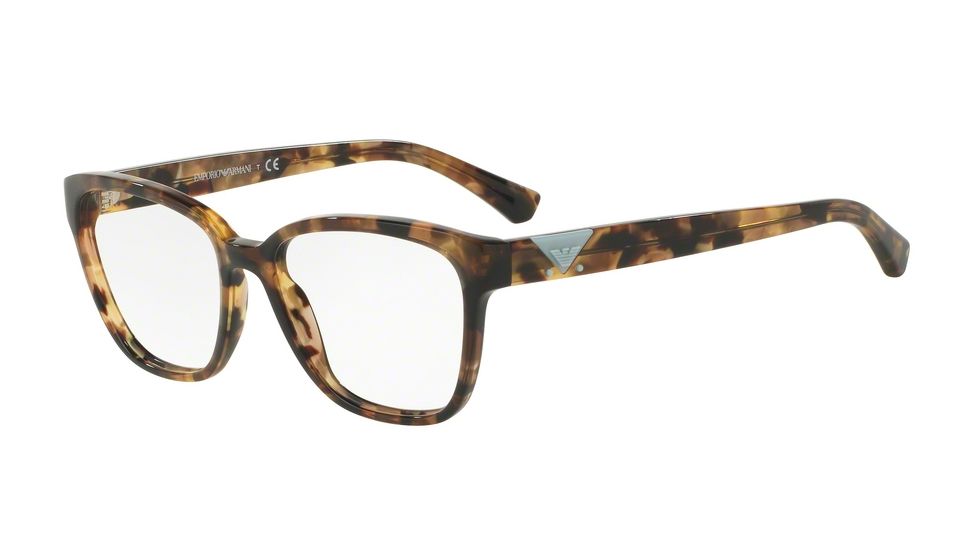 Armani EA3094F Single Vision Prescription Eyeglasses 5540-54 - Havana Spot Grey Frame