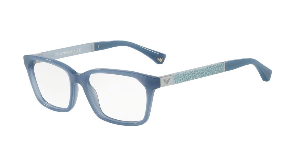 Armani EA3095 Progressive Prescription Eyeglasses 5505-51 - Opal Azure Blue Frame