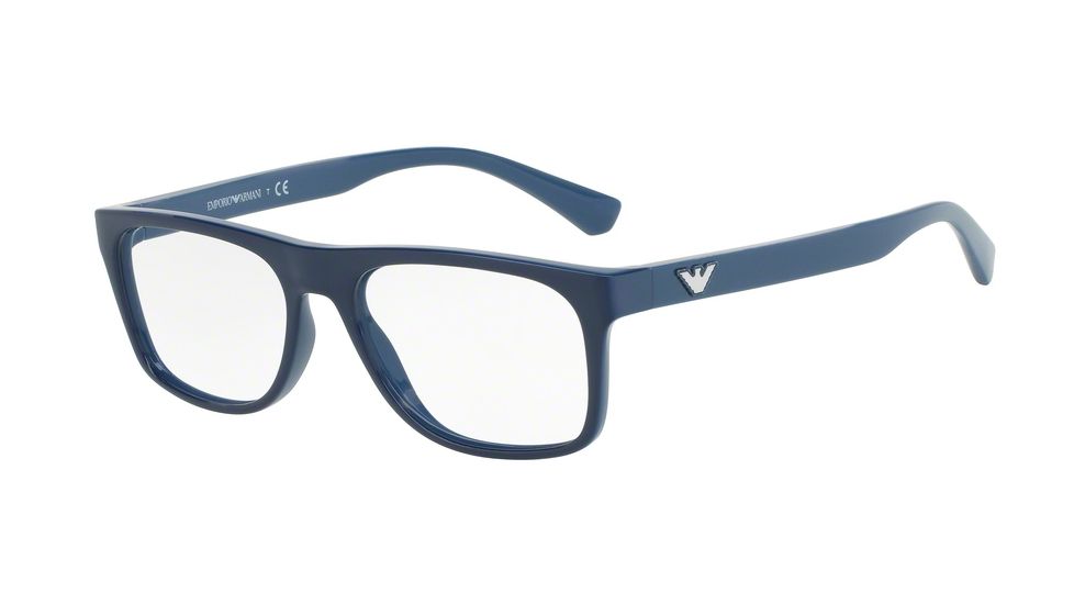 Armani EA3097F Bifocal Prescription Eyeglasses 5556-56 - Top Dark Blue On Azure Frame