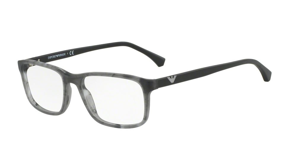 Armani EA3098 Bifocal Prescription Eyeglasses 5551-53 - Matte Striped Grey Frame