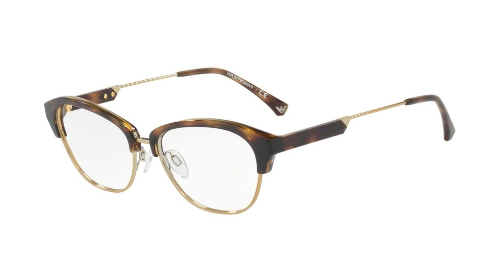 Armani EA3115 Progressive Prescription Eyeglasses 5026-52 - Dark Havana/pale Gold Frame