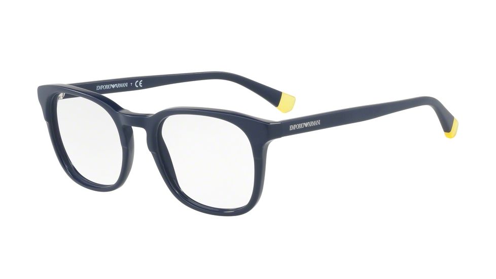 Armani EA3118F Single Vision Prescription Eyeglasses 5596-53 - Matte Blue On Blue Frame