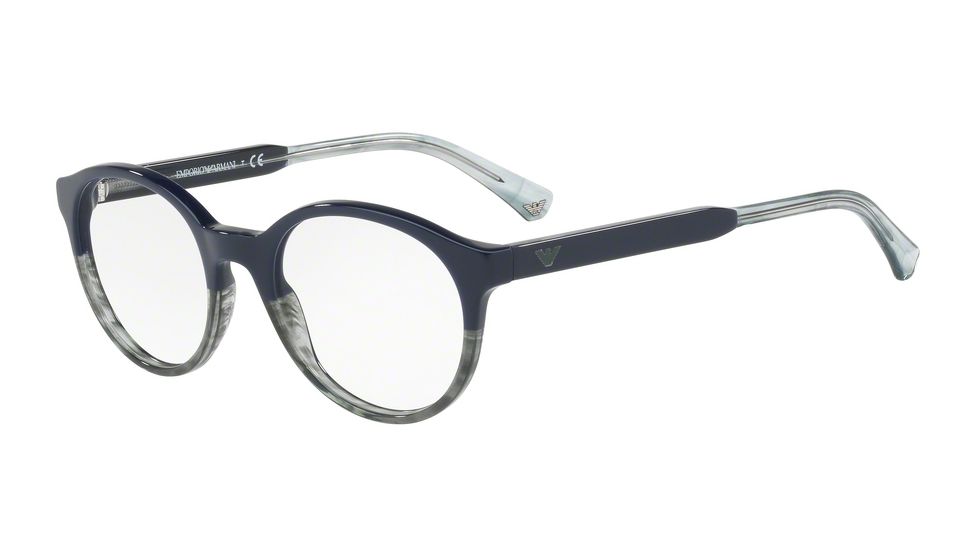 Armani EA3122F Bifocal Prescription Eyeglasses 5572-51 - Blue/tr Striped Green Frame