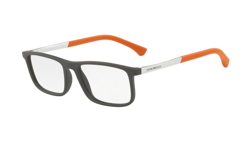 Armani EA3125 Progressive Prescription Eyeglasses 5647-53 - Brown Rubber Frame