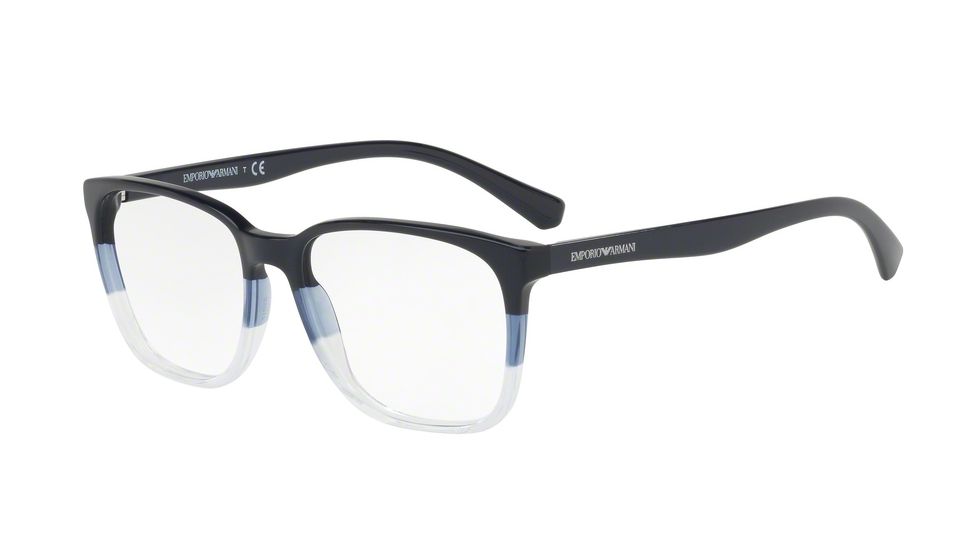 Armani EA3127 Single Vision Prescription Eyeglasses 5629-53 - Dark Blue Aqua Frame