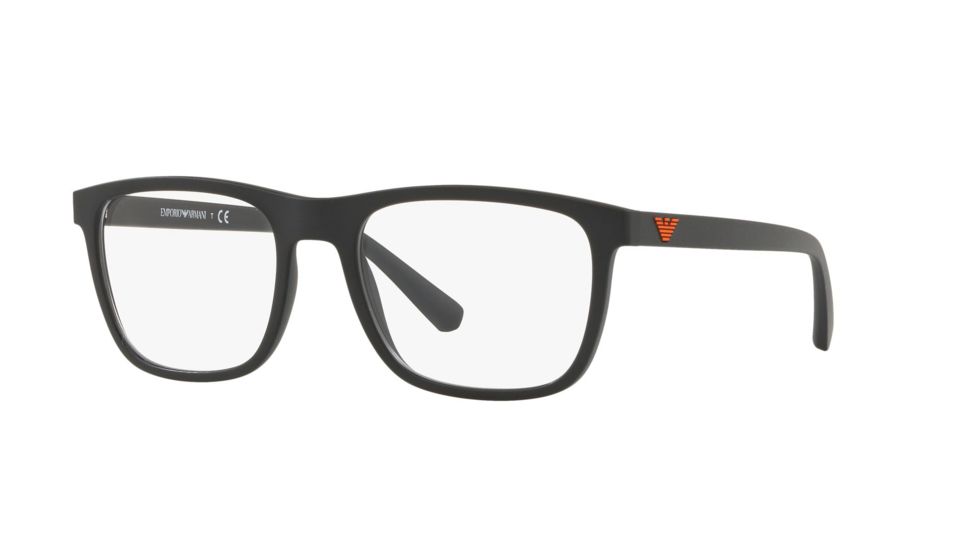 Armani EA3140 Prescription Eyeglasses, 53mm, Matte Black, EA3140-5042-53-SV