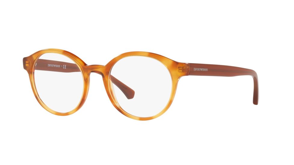 Armani EA3144 Progressive Prescription Eyeglasses, 48mm, Blonde Havana, EA3144-5727-48-PRO