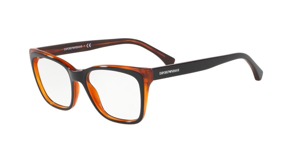 Armani EA3146F Prescription Eyeglasses, 54mm, Top Black On Yellow Tortoise, EA3146F-5742-54-SV