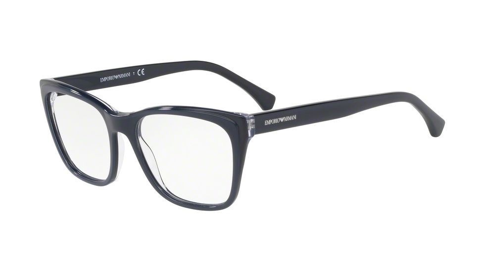 Armani EA3146F Prescription Eyeglasses, 54mm, Trilayer Crystal Blue, EA3146F-5743-54-SV