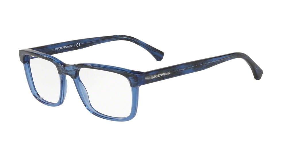 Armani EA3148F Prescription Eyeglasses, 55mm, Striped Blue, EA3148F-5748-55-SV