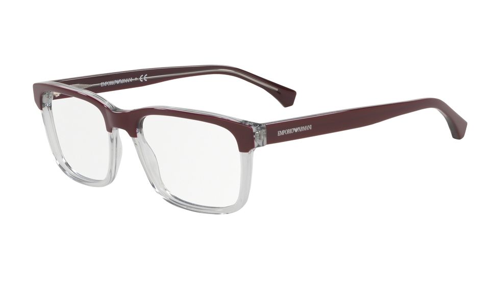 Armani EA3148 Prescription Eyeglasses, 53mm, Top Opal Bordeaux On Tr Grey, EA3148-5750-53-SV
