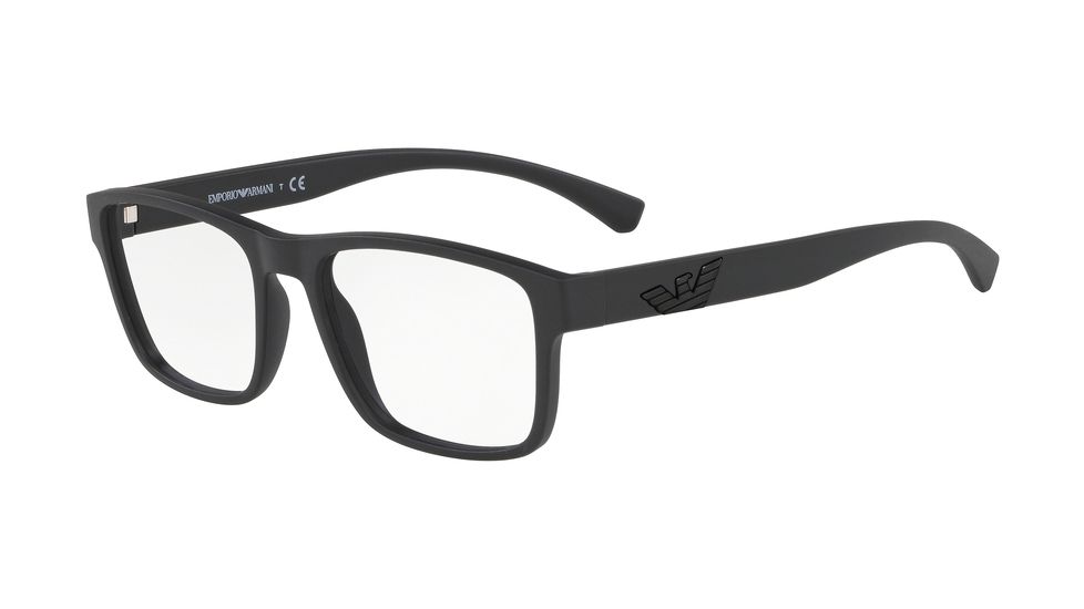 Armani EA3149 Prescription Eyeglasses, 53mm, Matte Black, EA3149-5042-53-SV