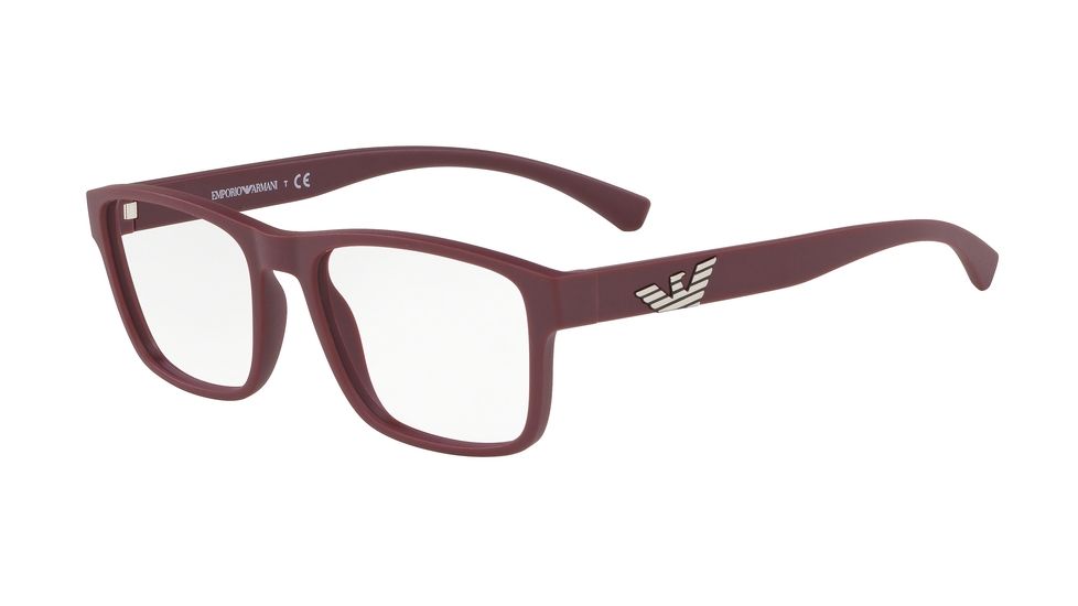 Armani EA3149 Prescription Eyeglasses, 53mm, Matte Bordeaux, EA3149-5751-53-SV