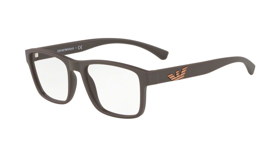 Armani EA3149 Prescription Eyeglasses, 53mm, Matte Brown, EA3149-5755-53-SV