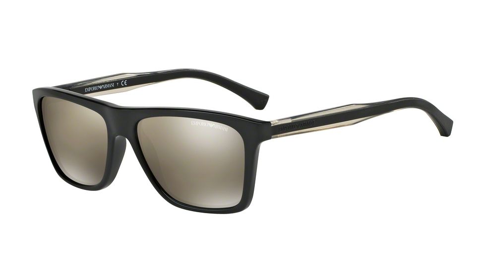 Armani EA4001 Single Vision Prescription Sunglasses EA4001-50175A-56 - Lens Diameter 56 mm, Frame Color Black