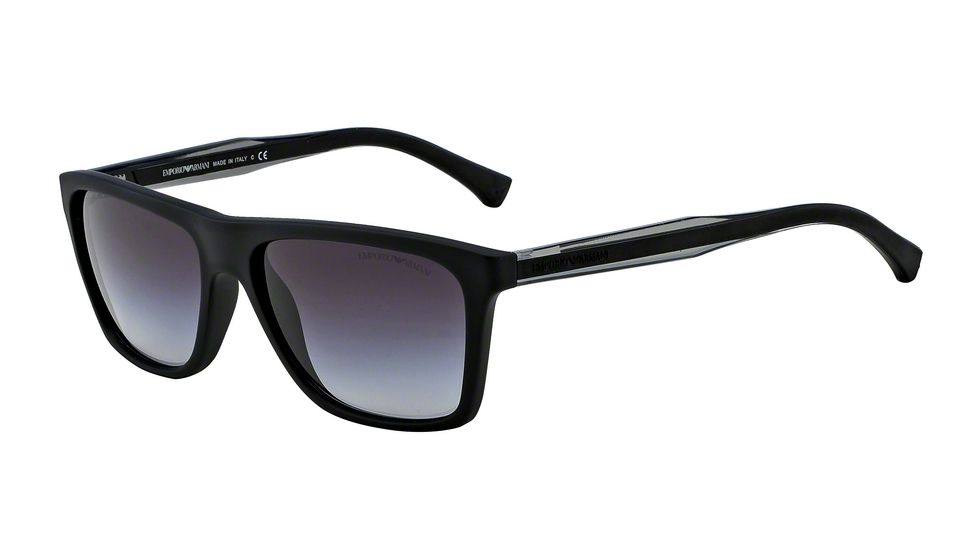 Armani EA4001 Single Vision Prescription Sunglasses EA4001-50638G-56 - Lens Diameter 56 mm, Frame Color Black Rubber