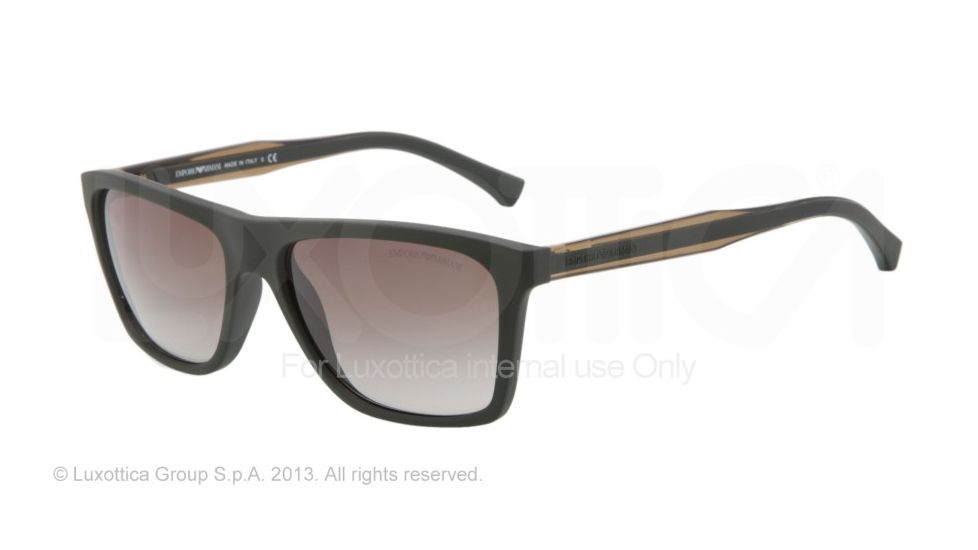 Armani EA4001 Single Vision Prescription Sunglasses EA4001-50668E-56 - Lens Diameter 56 mm, Frame Color Green Rubber
