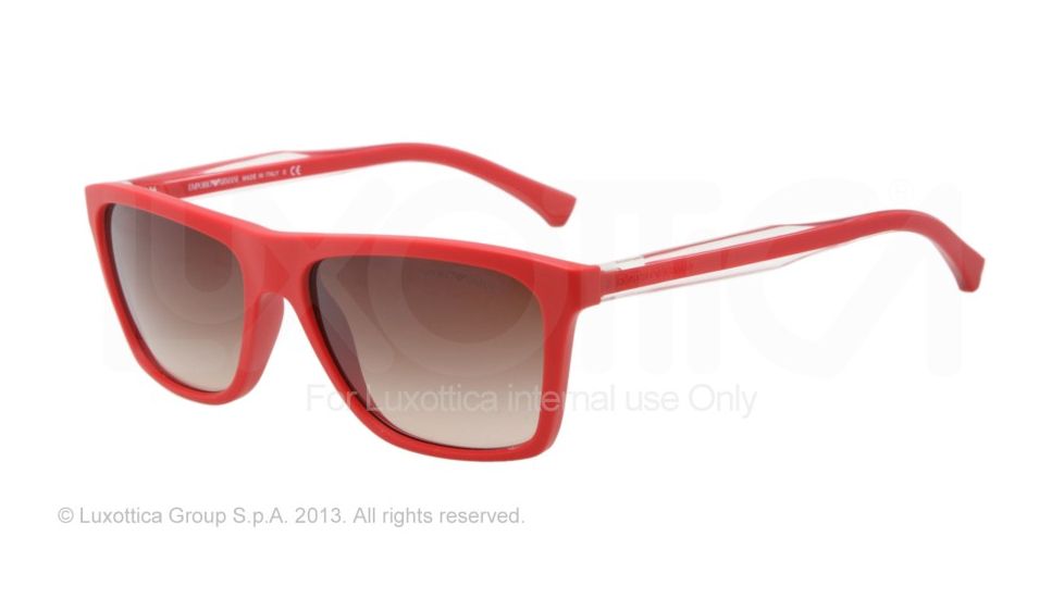 Armani EA4001 Single Vision Prescription Sunglasses EA4001-506713-56 - Lens Diameter 56 mm, Frame Color Red Rubber