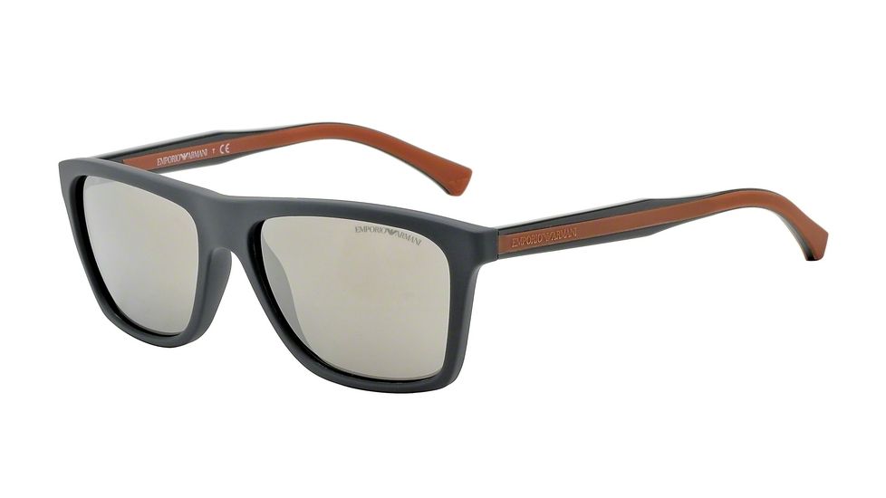 Armani EA4001 Single Vision Prescription Sunglasses EA4001-51005A-56 - Lens Diameter 56 mm, Frame Color Dark Grey Rubber
