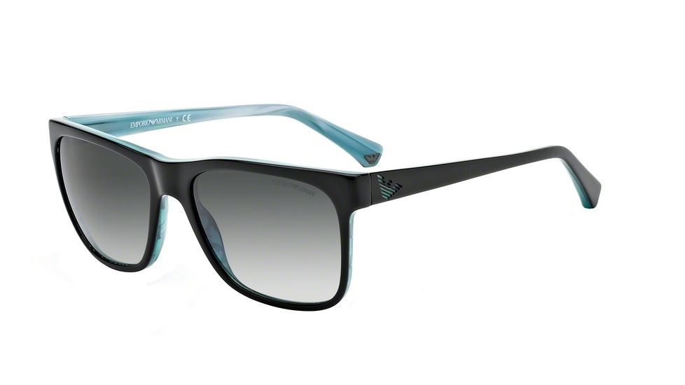 Armani EA4002 Progressive Prescription Sunglasses EA4002-50528G-55 - Lens Diameter 55 mm, Frame Color Black/variegated Azure