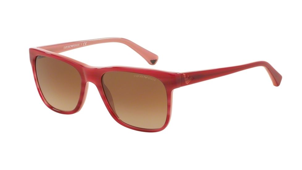 Armani EA4002 Progressive Prescription Sunglasses EA4002-505313-55 - Lens Diameter 55 mm, Frame Color Striped Cherry/opal Pink