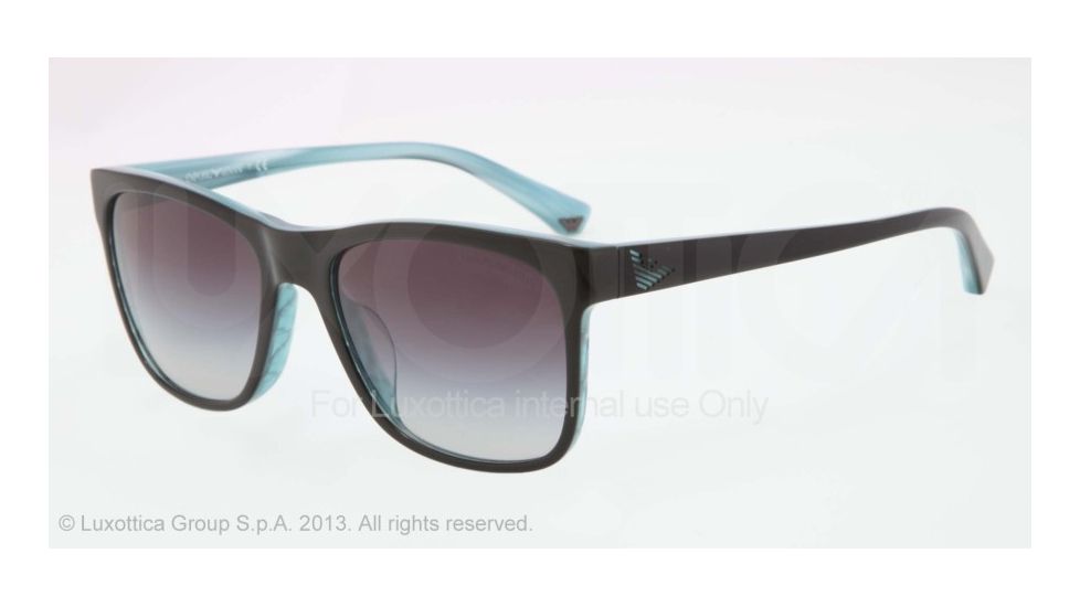 Armani EA4002F Single Vision Prescription Sunglasses EA4002F-50528G-55 - Lens Diameter 55 mm, Frame Color Black/variegated Azure