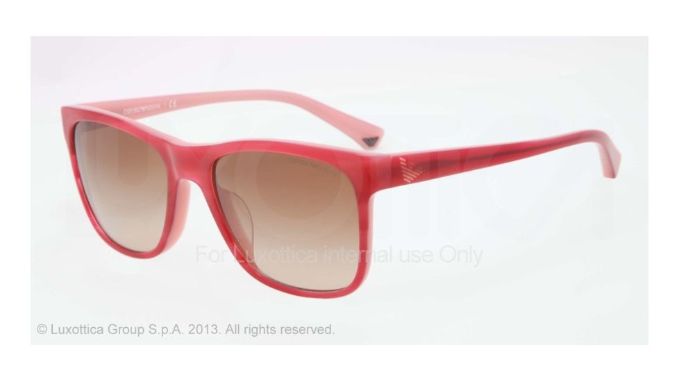 Armani EA4002F Single Vision Prescription Sunglasses EA4002F-505313-55 - Lens Diameter 55 mm, Frame Color Striped Cherry/opal Pink