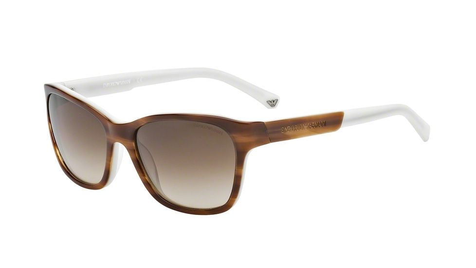 Armani EA4004 EA4004 Bifocal Prescription Sunglasses EA4004-504713-56 - Lens Diameter 56 mm, Frame Color Striped Brown/cream