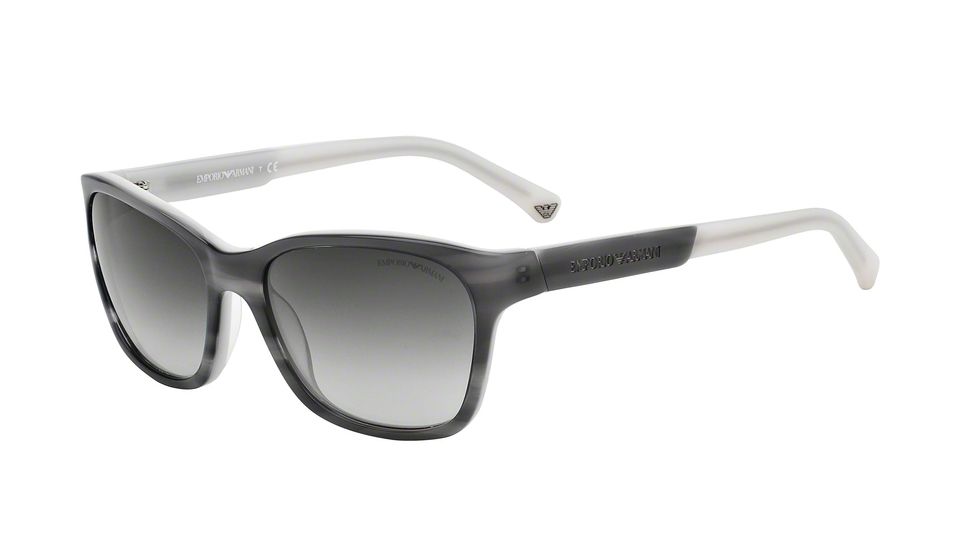 Armani EA4004 EA4004 Bifocal Prescription Sunglasses EA4004-50488G-56 - Lens Diameter 56 mm, Frame Color Striped Gray/light Gray