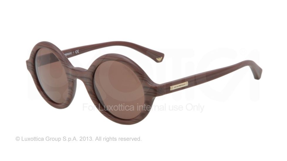 Armani EA4011 Single Vision Prescription Sunglasses EA4011-509673-45 - Lens Diameter 45 mm, Frame Color Wood Matte Brown