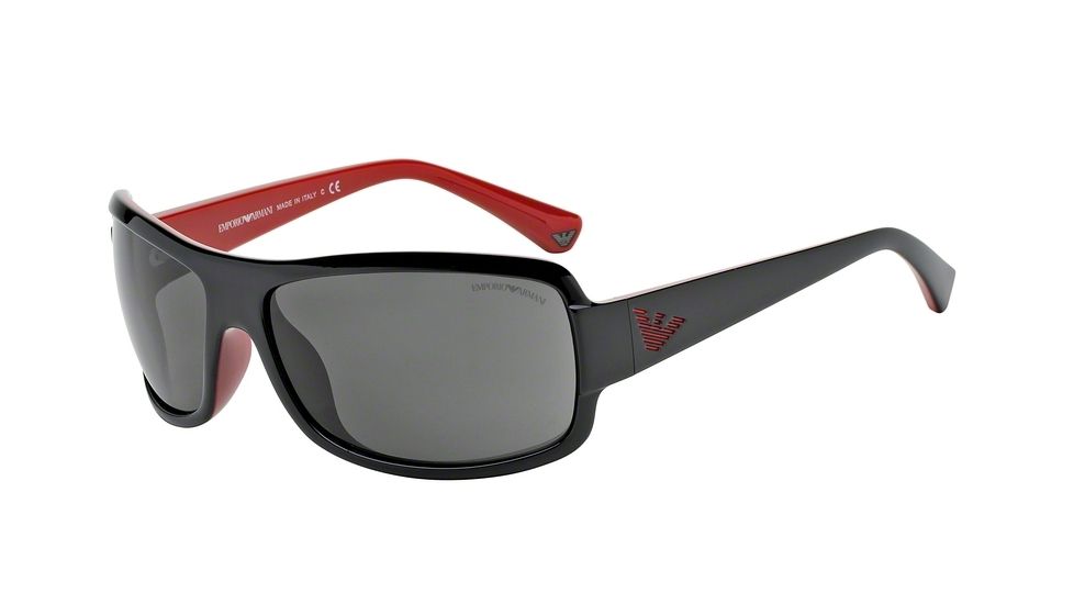 Armani EA4012 Bifocal Prescription Sunglasses EA4012-506187-63 - Lens Diameter 63 mm, Frame Color Top Black On Red