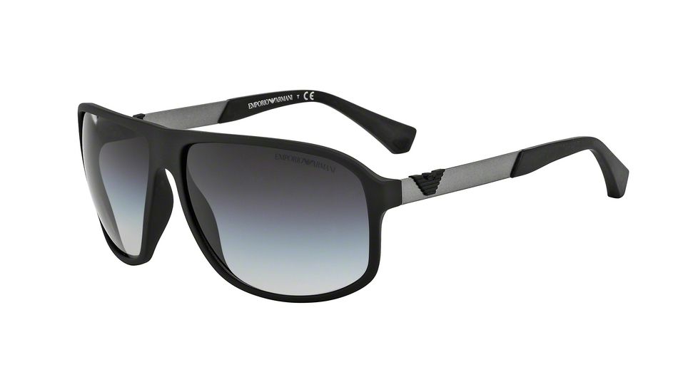 Armani EA4029 Bifocal Prescription Sunglasses EA4029-50638G-64 - Lens Diameter 64 mm, Frame Color Black Rubber
