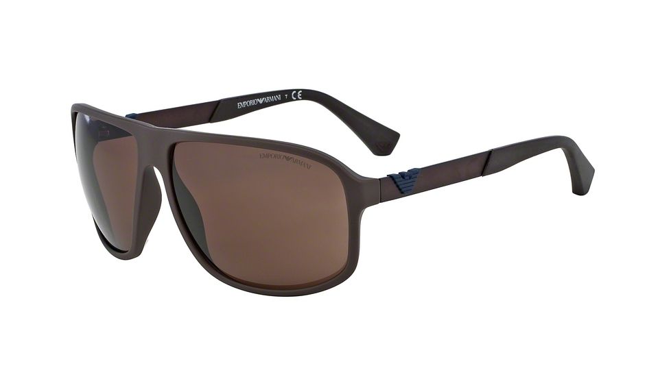 Armani EA4029 Bifocal Prescription Sunglasses EA4029-521073-64 - Lens Diameter 64 mm, Frame Color Brown Rubber