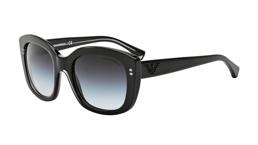 Armani EA4031F Single Vision Prescription Sunglasses EA4031F-52208G-52 - Lens Diameter 52 mm, Frame Color Transp Grey On Black