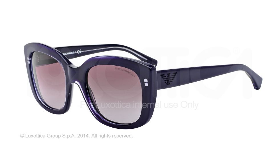 Armani EA4031F Single Vision Prescription Sunglasses EA4031F-52218H-52 - Lens Diameter 52 mm, Frame Color Transp Lilac On Violet