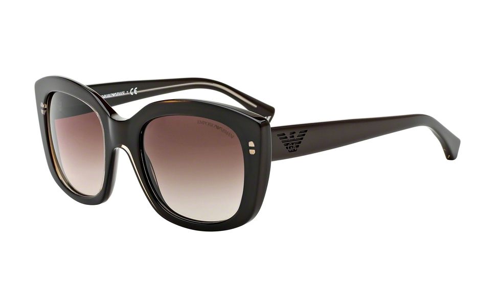 Armani EA4031F Single Vision Prescription Sunglasses EA4031F-522213-52 - Lens Diameter 52 mm, Frame Color Transp Brown/dark Brown