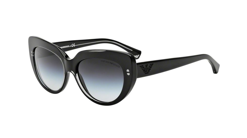 Armani EA4032 Progressive Prescription Sunglasses EA4032-52208G-55 - Lens Diameter 55 mm, Frame Color Transp Grey On Black