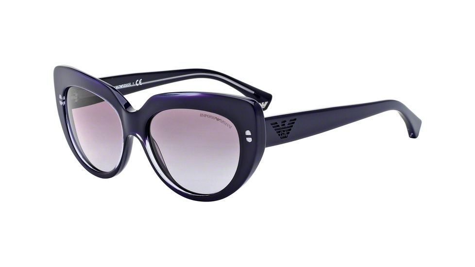 Armani EA4032 Progressive Prescription Sunglasses EA4032-52218H-55 - Lens Diameter 55 mm, Frame Color Transp Lilac On Violet